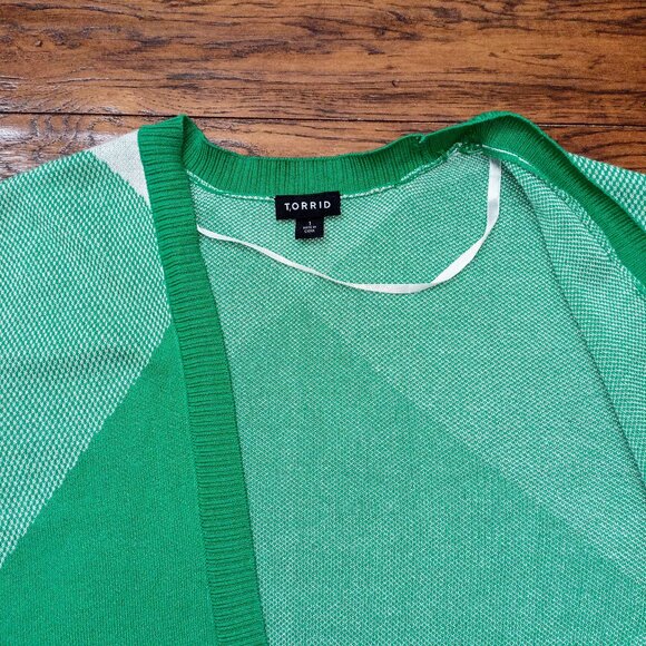TORRID Women's Geometric Open-Front Cardigan. Plus Size 1 - Picture 4 of 7
